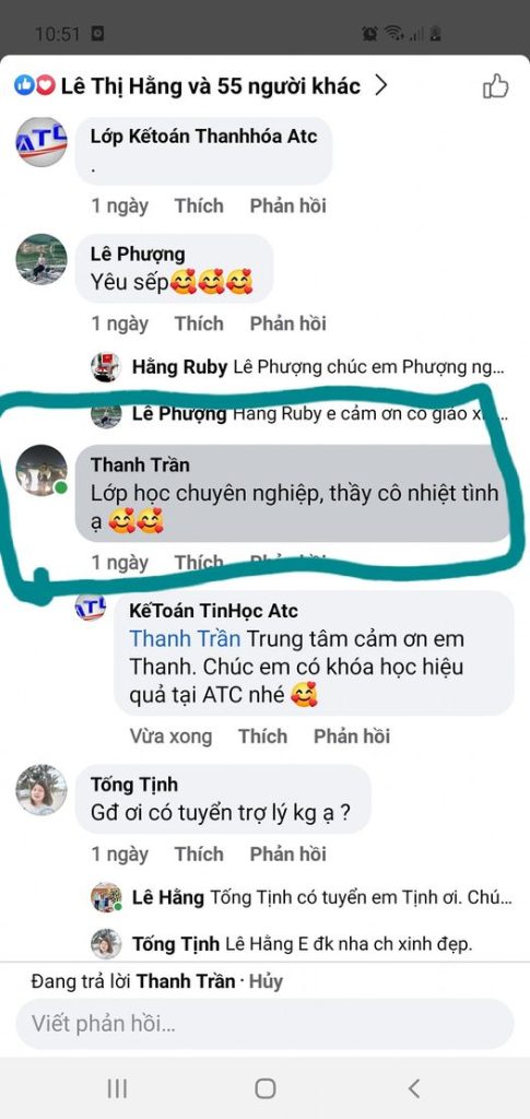 Hoc ke toan cap toc o thanh hoa SAU MỖI BÀI ĐĂNG LÀ MƯA FEEDBACK PHẢN HỒI TỐT ĐẸP VỀ KHÓA HỌC TẠI ATC... 10 NĂM QUA VỚI NHIỀU NGHÌN