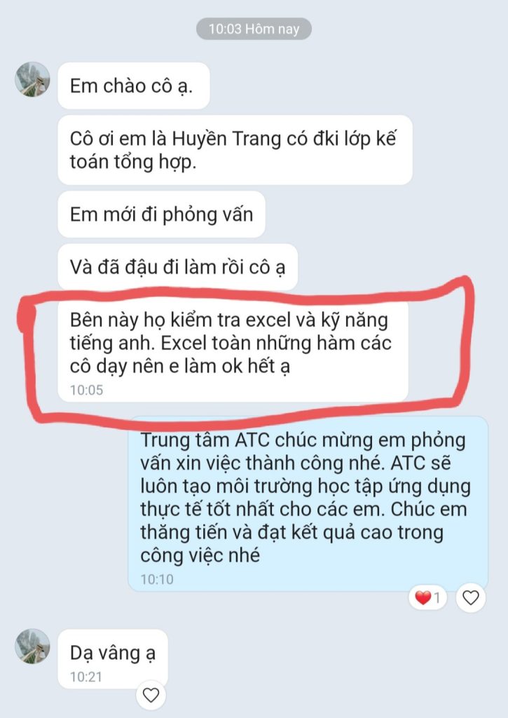 Dao tao ke toan tai thanh hoa Học viên ATC phản hồi đi phỏng vấn XIN VIỆC THÀNH CÔNG nhờ đã học tại ATC... Tất cả kỹ năng ATC đào tạo