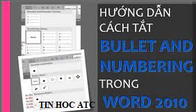 Hoc tin hoc tai thanh hoa Bạn muốn tắt bullet and numbering trong word vì chúng khiến cho bạn khó chịu khi soạn thảo văn bản? Mời bạn xem